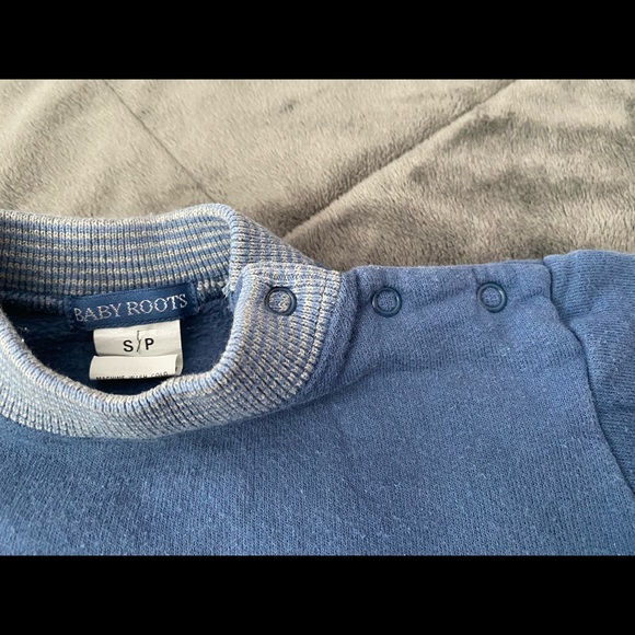 Baby Roots Striped Buttoned Down Crewneck - Picture 4 of 10